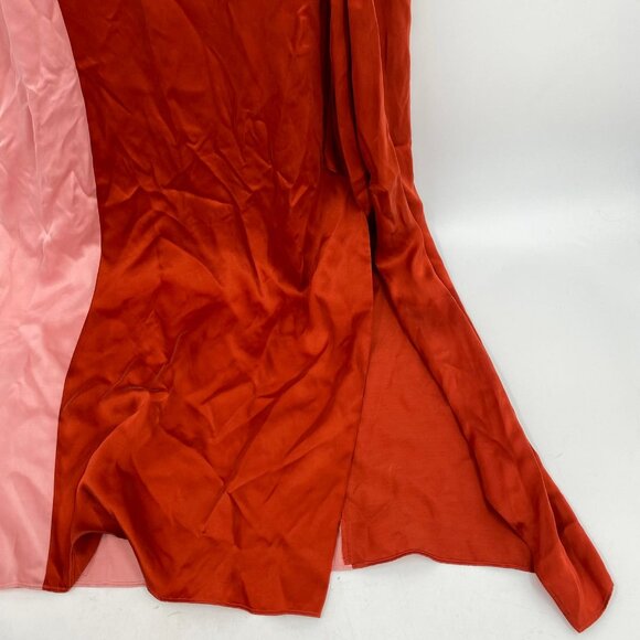 Tory Burch Orange Pink Rhinestone Beaded Neck Courtney Gown | Size 2 - Picture 2 of 11